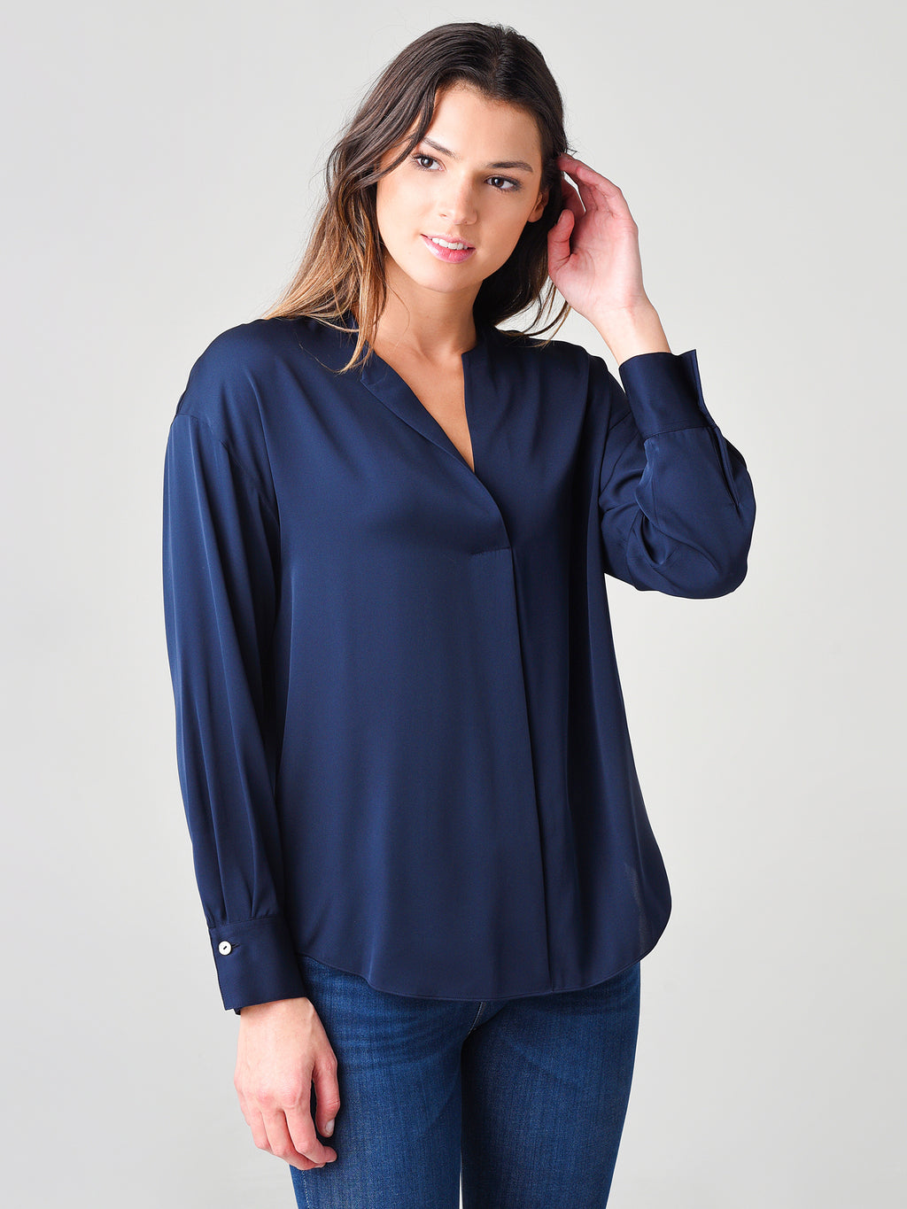 Vince Women's Half Placket Popover Blouse - Saint Bernard
