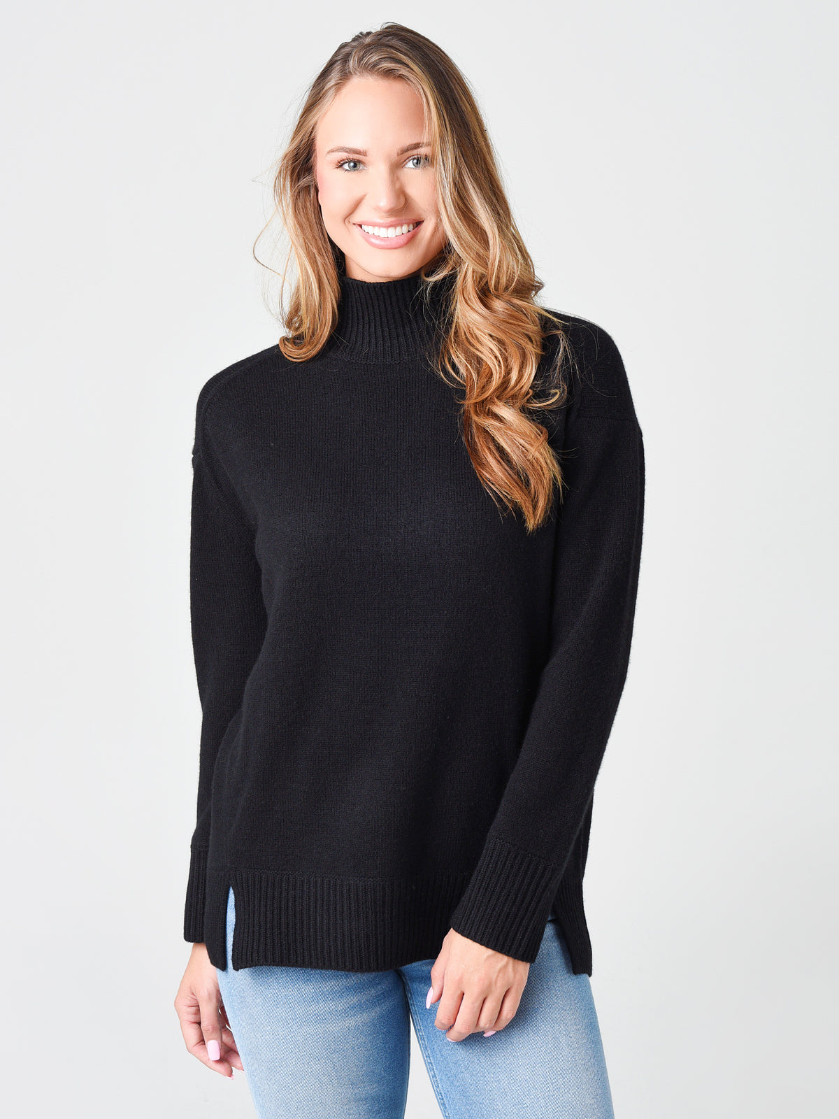 Vince Women's Double Slit Turtleneck Sweater - Saint Bernard