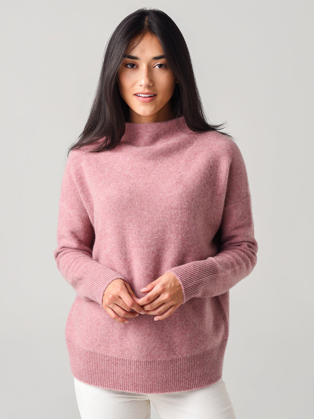 Vince Women's Boiled Cashmere Funnel Neck Pullover Sweater - Saint Bernard