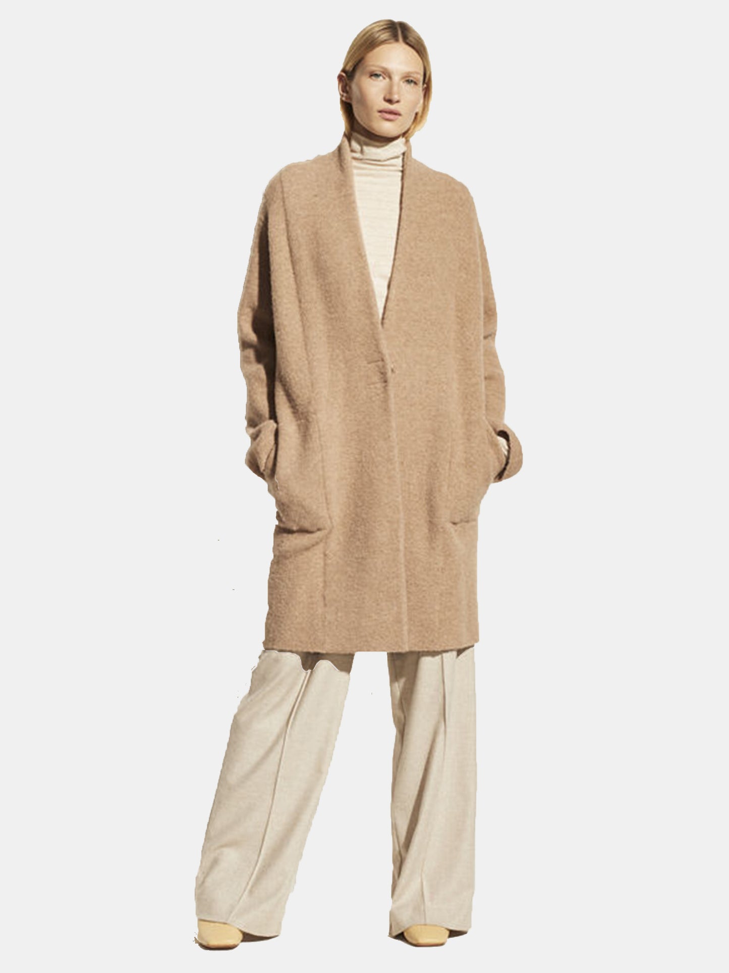 Vince Women's Collarless Cardigan Coat - Saint Bernard