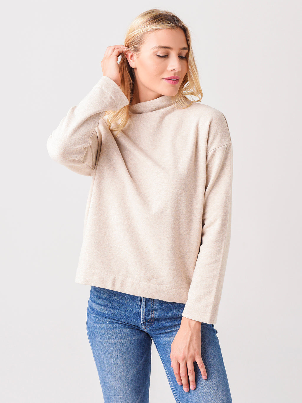 Vince Women's Dropped Shoulder Funnel Neck Pullover - Saint Bernard