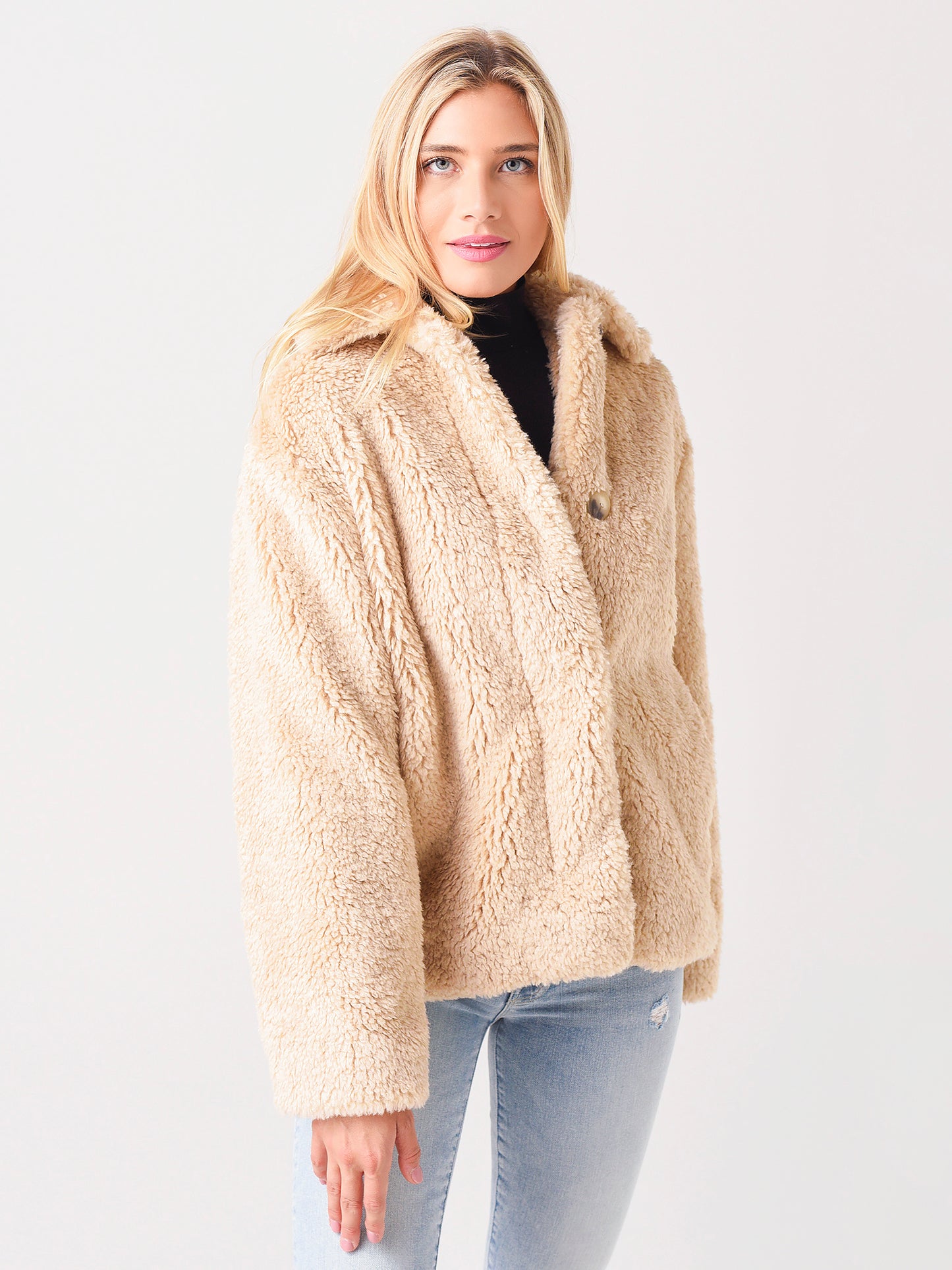 Vince Women's Textured Faux Fur Jacket - Saint Bernard