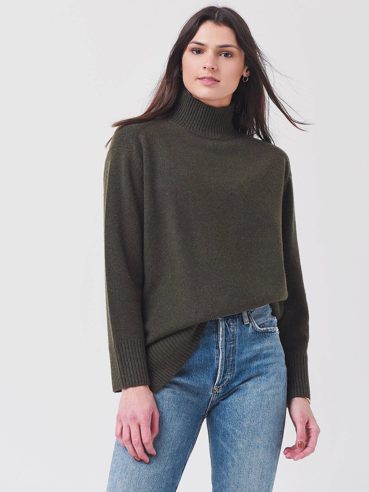 Vince Women's Side Slit Turtleneck Sweater - Saint Bernard