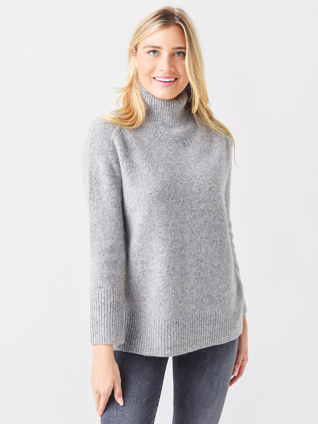 Vince Women's Donegal Side Slit Turtleneck Sweater - Saint Bernard