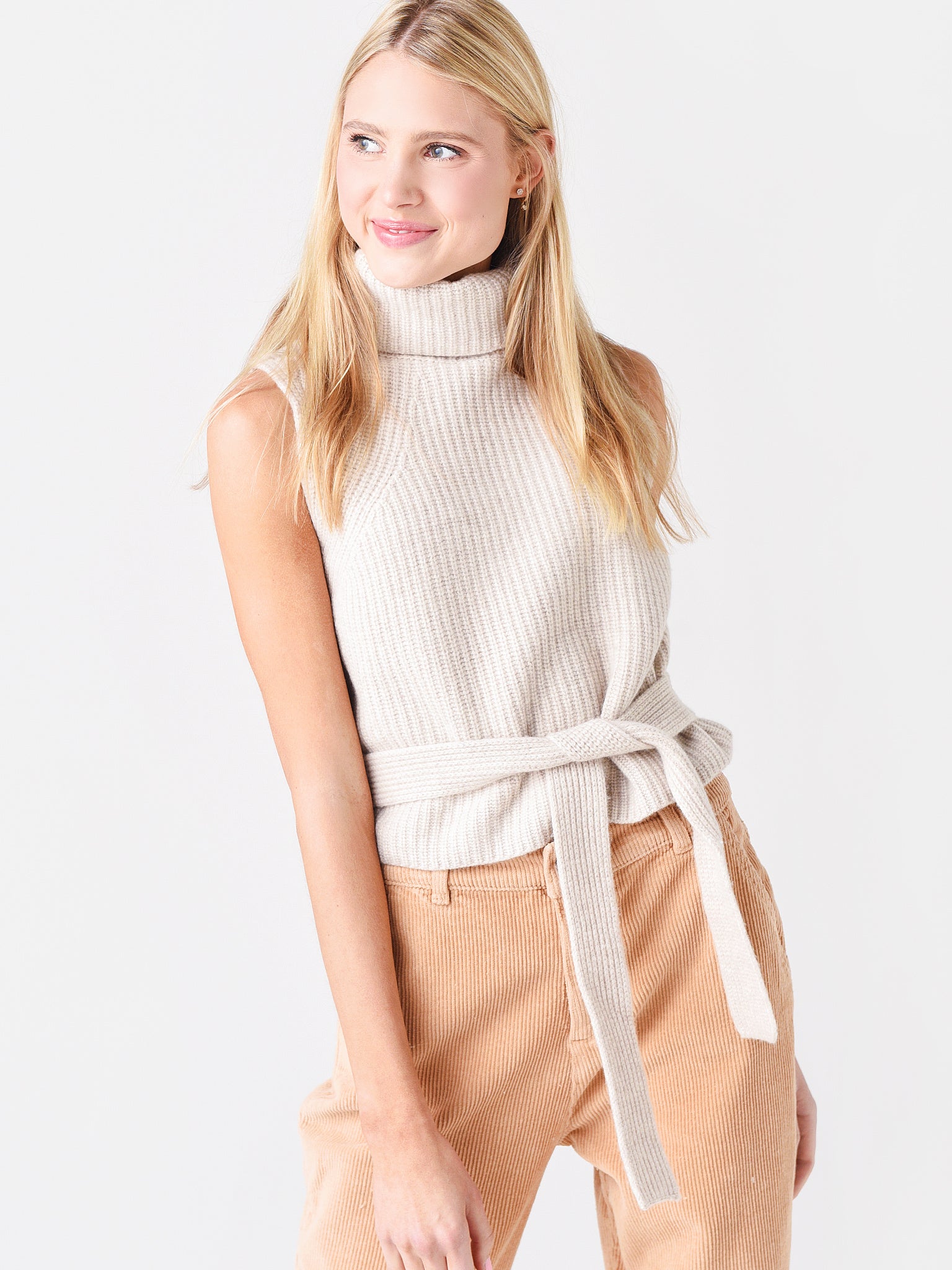 Vince Women's Pointelle Turtleneck Shell - Saint Bernard