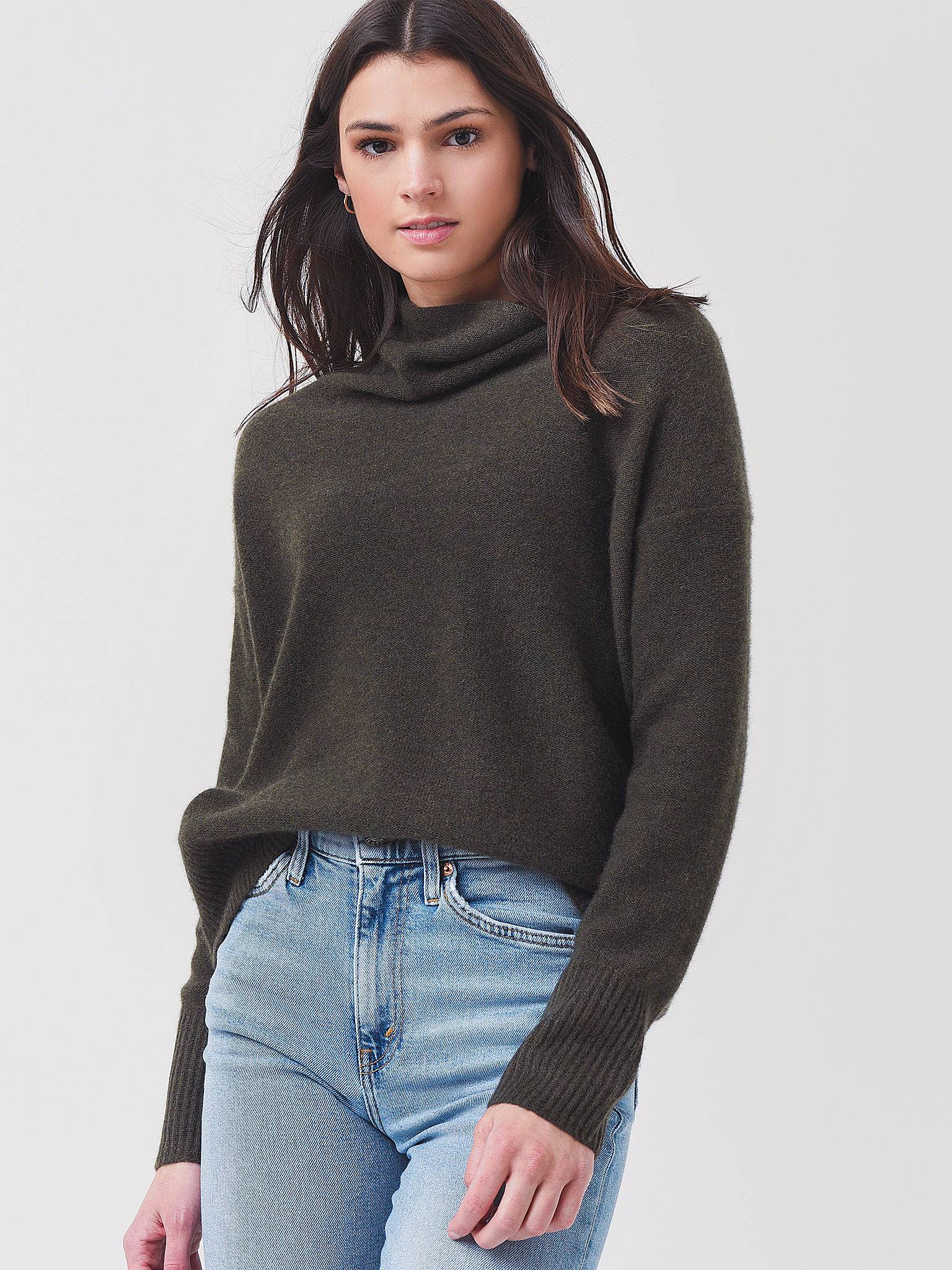 Vince Women's Boiled Cashmere Cowl Neck Sweater - Saint Bernard