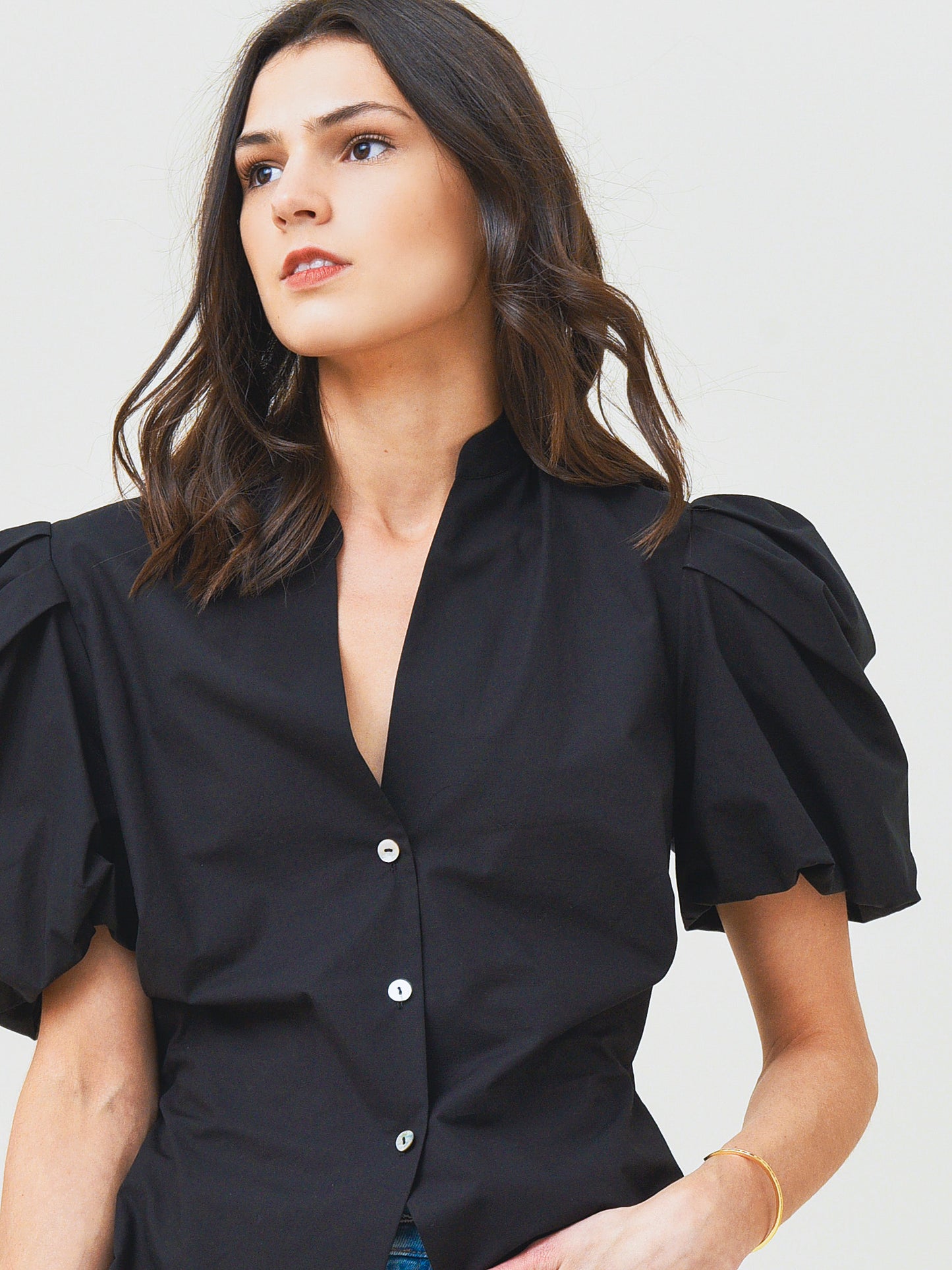 Vince Women's Draped Puff Sleeve Blouse - Saint Bernard