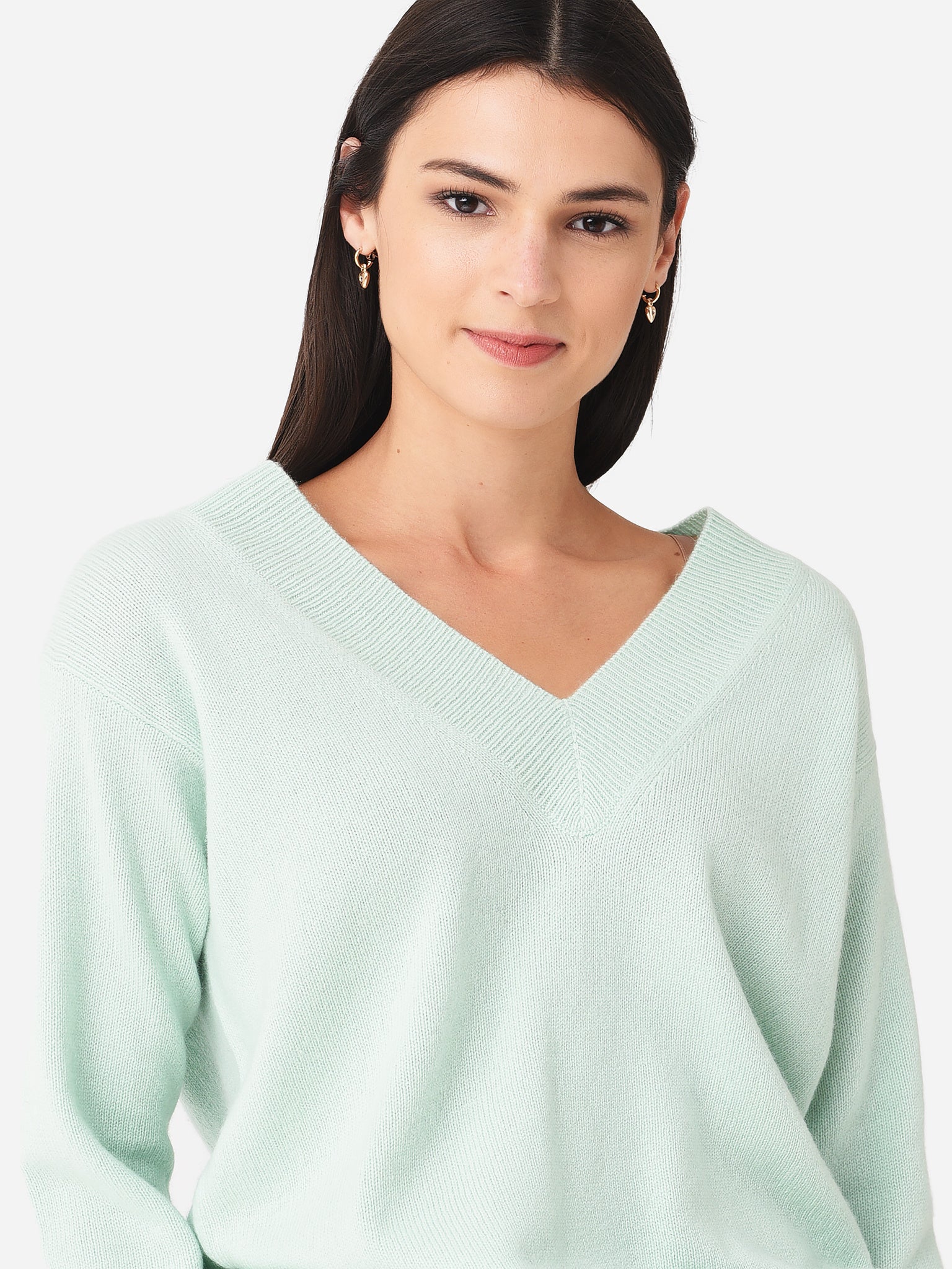 Vince Women's Wide V-Neck Tunic Sweater - Saint Bernard