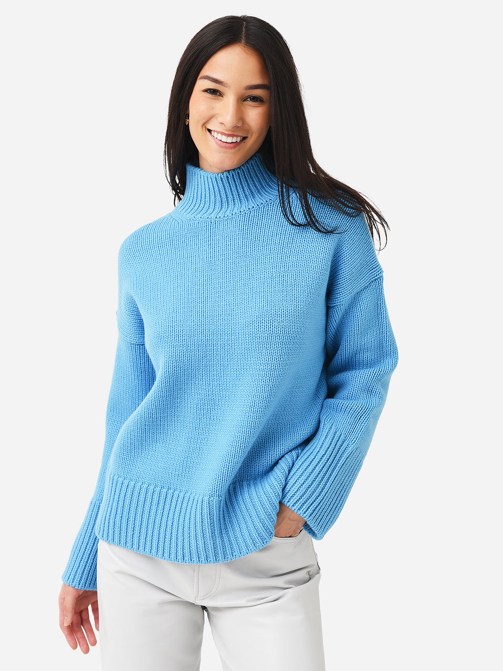 Vince Women's Rib Mock Neck Sweater - Saint Bernard