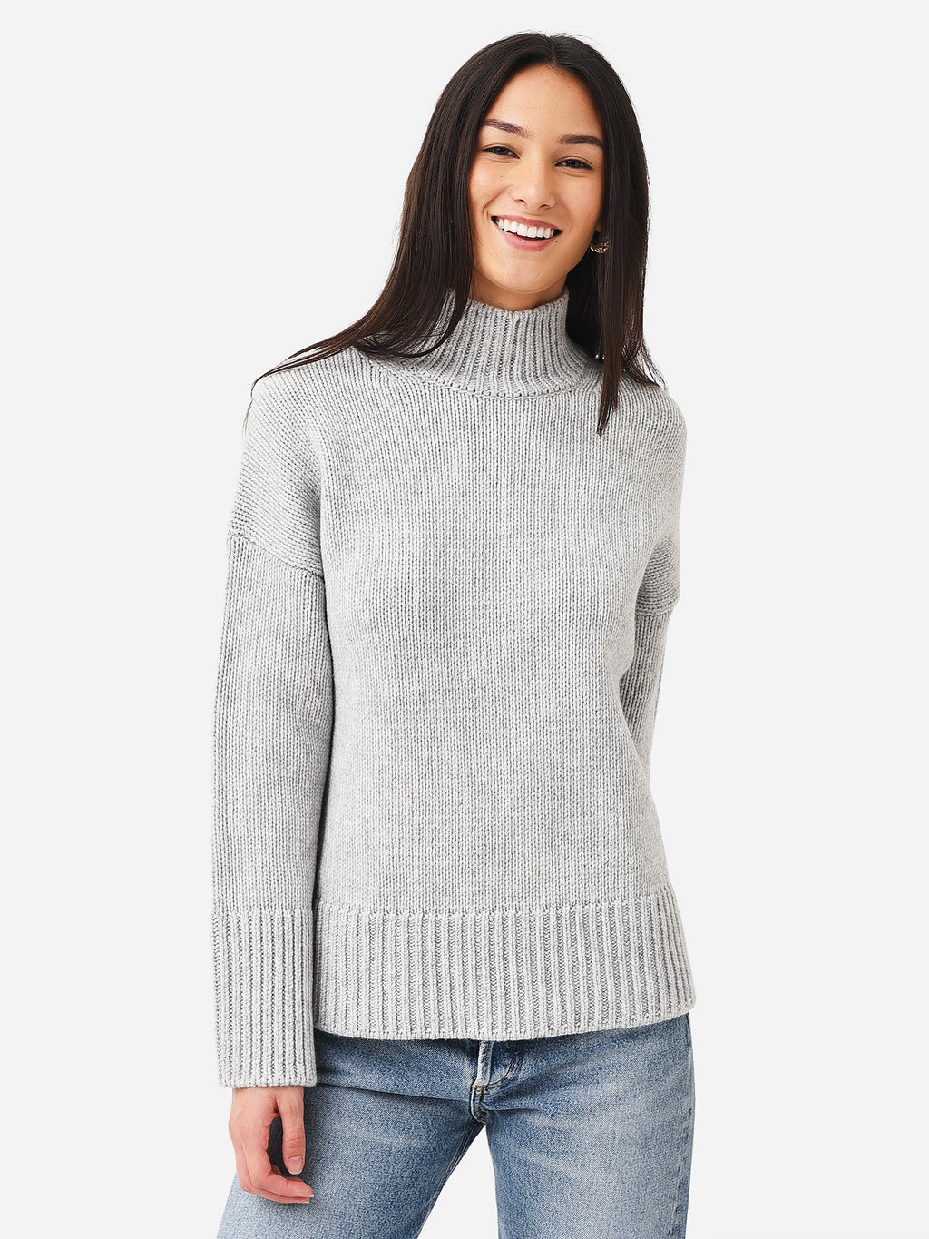 Vince Women's Rib Mock Neck Sweater - Saint Bernard