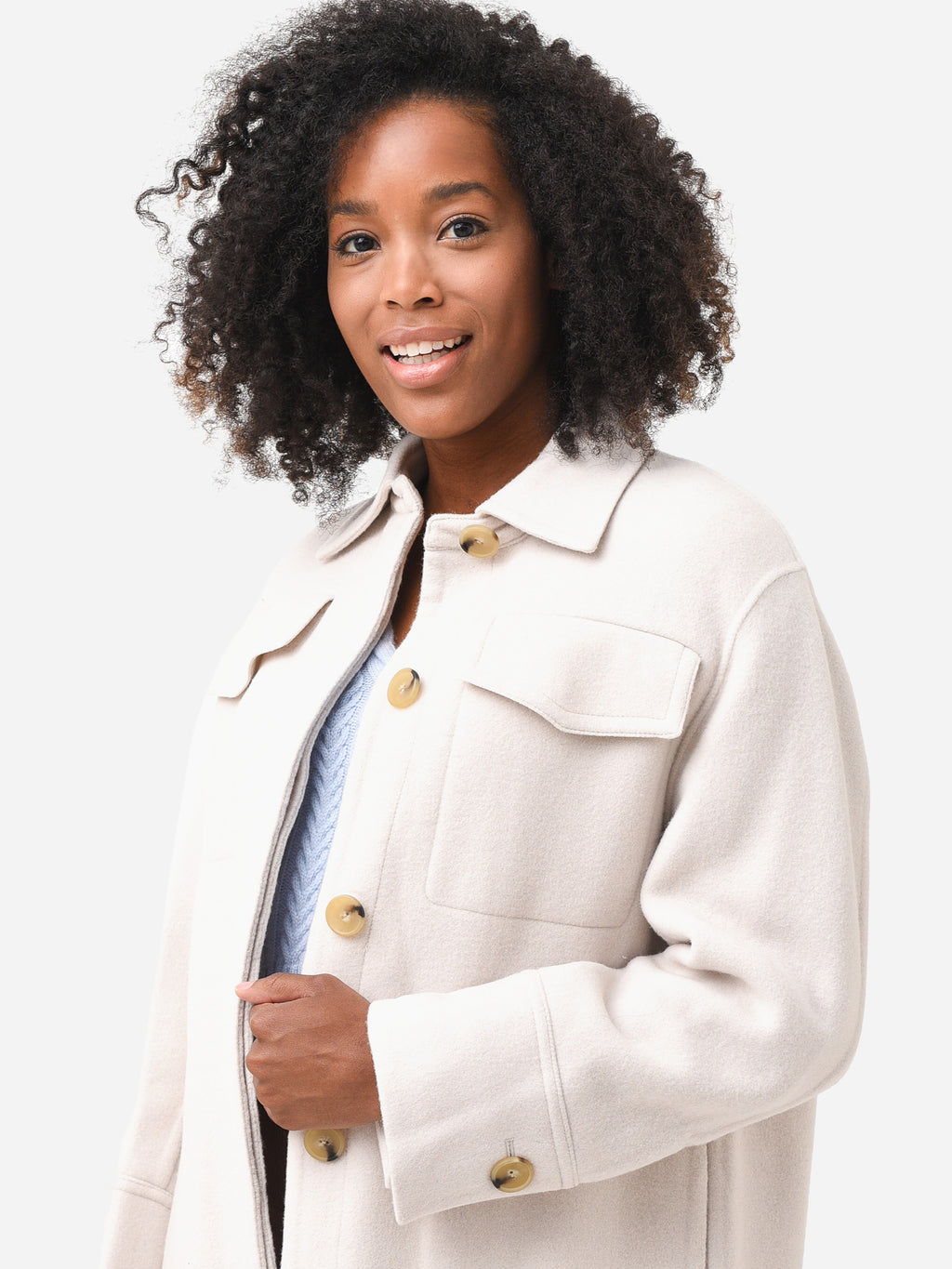 Vince Women's Brushed Wool Shirt Coat - Saint Bernard