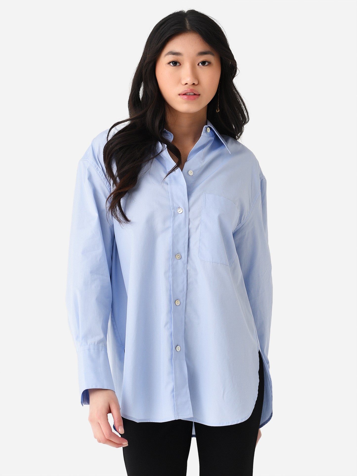 Vince Women's Oversized Long Sleeve Shirt - Saint Bernard