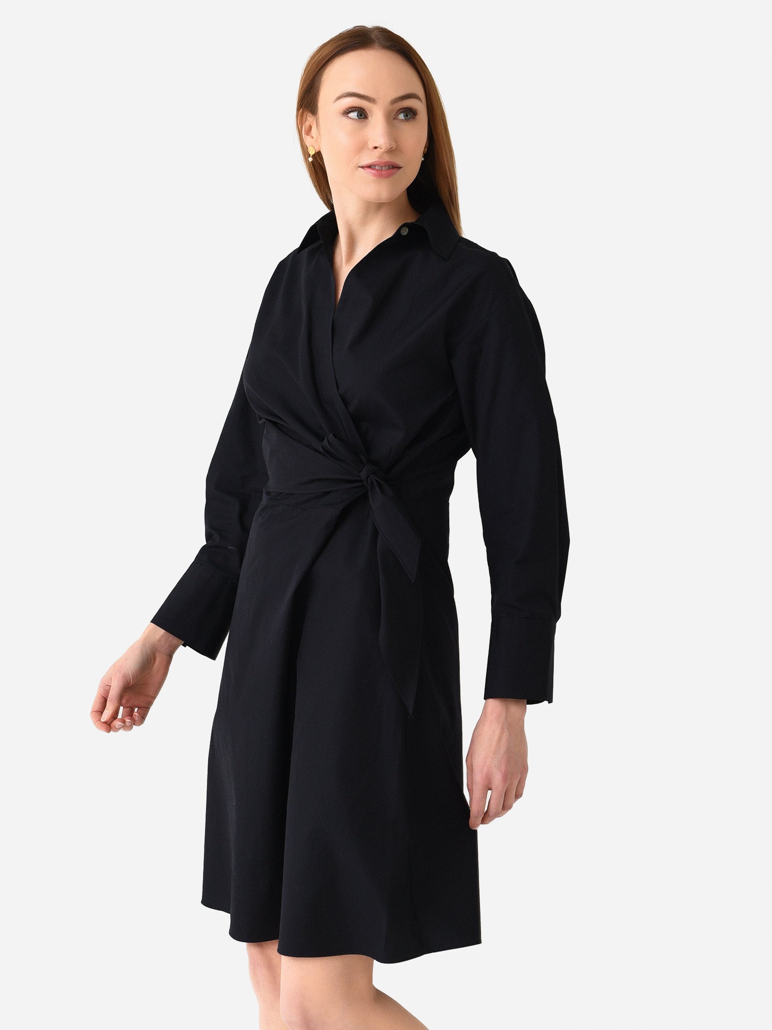 Vince Women's Long Sleeve Wrap Shirtdress - Saint Bernard