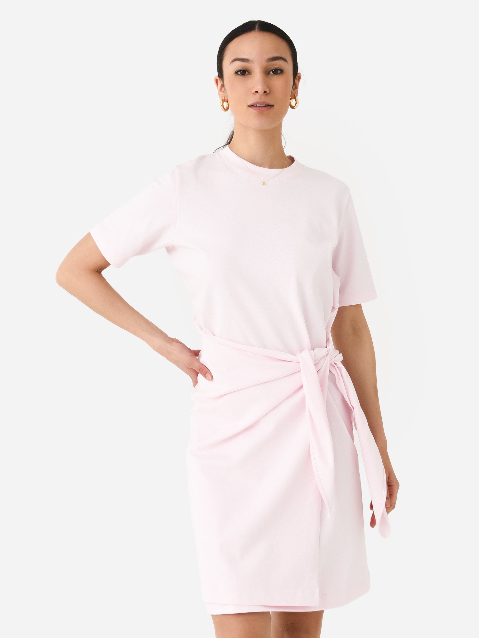 Vince Women's Short Sleeve Side Tie Dress - Saint Bernard