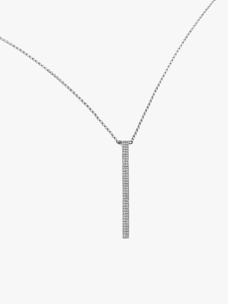 S. Bell Vertical Diamond Stick Necklace