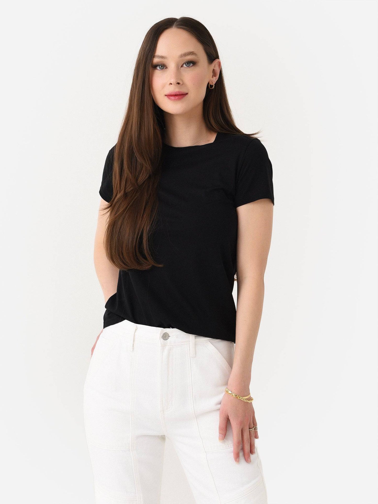 Vince Women's Essential Pima Cotton Crew Neck T-Shirt - Saint Bernard