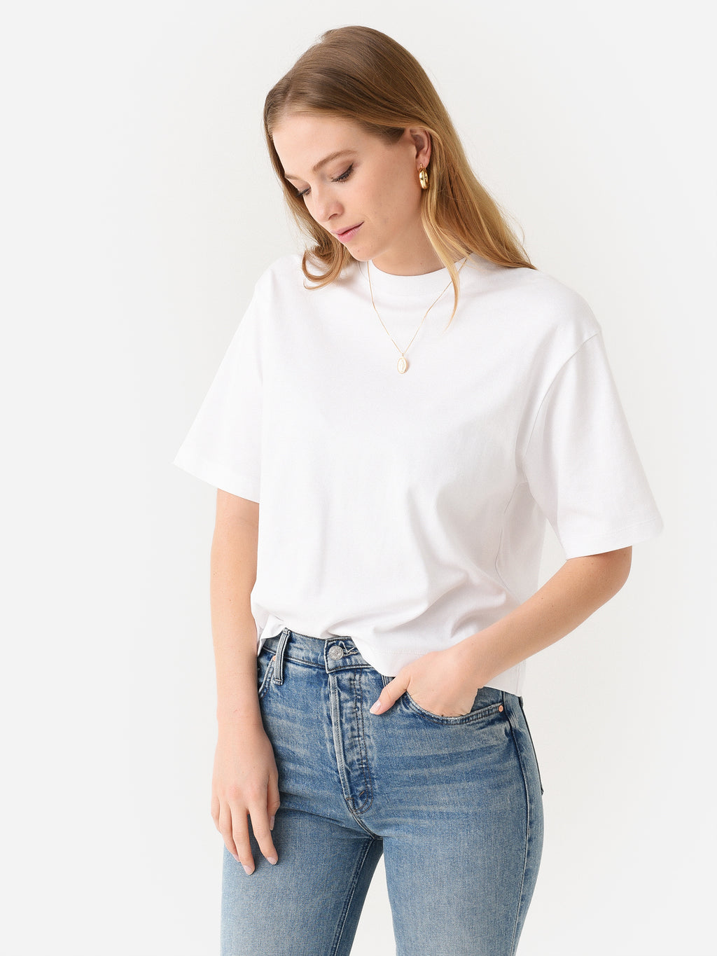 Vince Women's Wide-Sleeve Crop T-Shirt - Saint Bernard