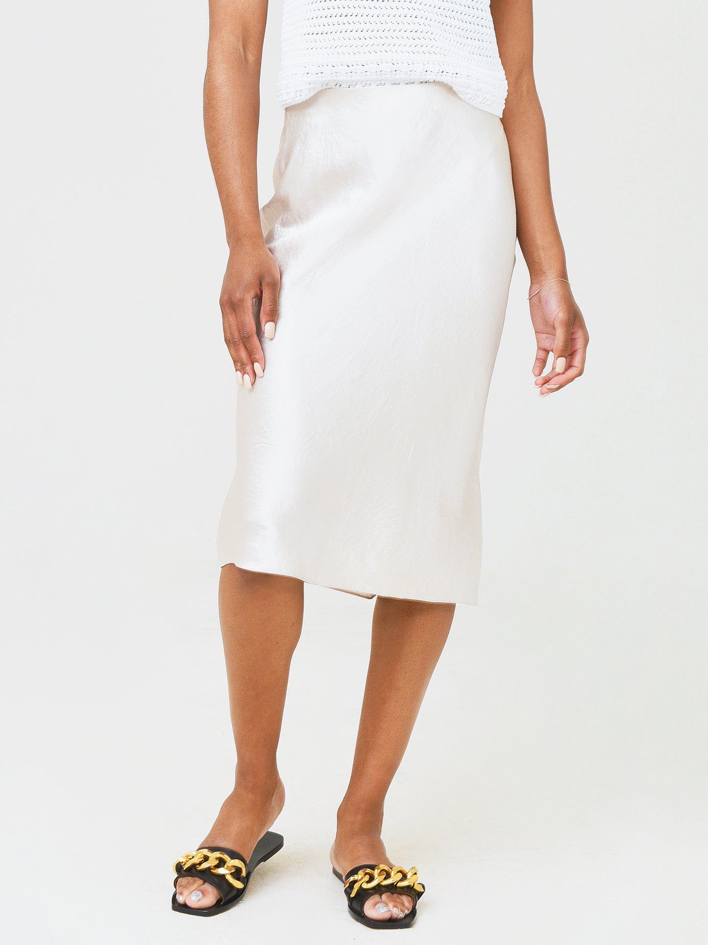 Vince Women's Satin Slip Midi Skirt - Saint Bernard