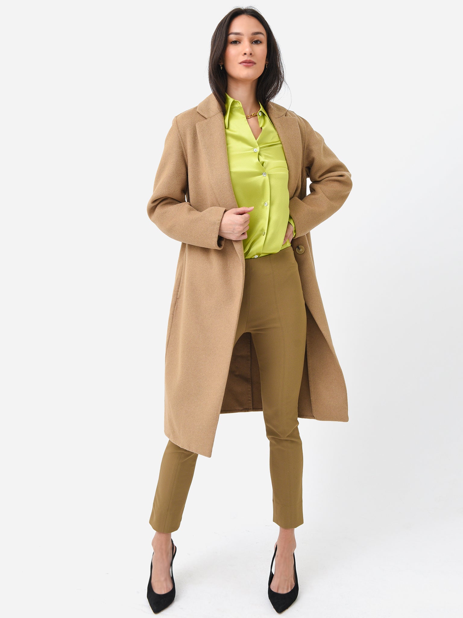 Vince Women's Classic Straight Coat Saint Bernard