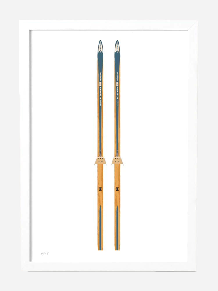 Roo Kee Roo Vintage Skis III Art Print - Saint Bernard