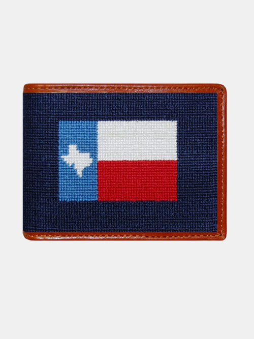 Smathers & Branson Texas Flag Needlepoint Bi-Fold Wallet