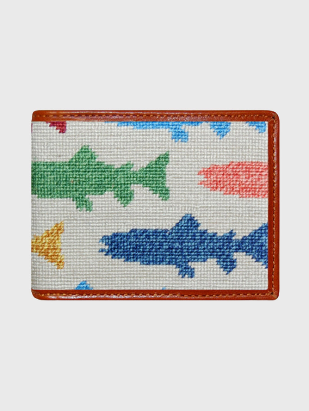 Smathers & Branson Rainbow Trout Needlepoint Bi-Fold Wallet - Saint Bernard