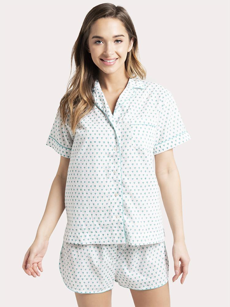 Roller Rabbit Hearts Lulu Short Sleeve Set - Saint Bernard