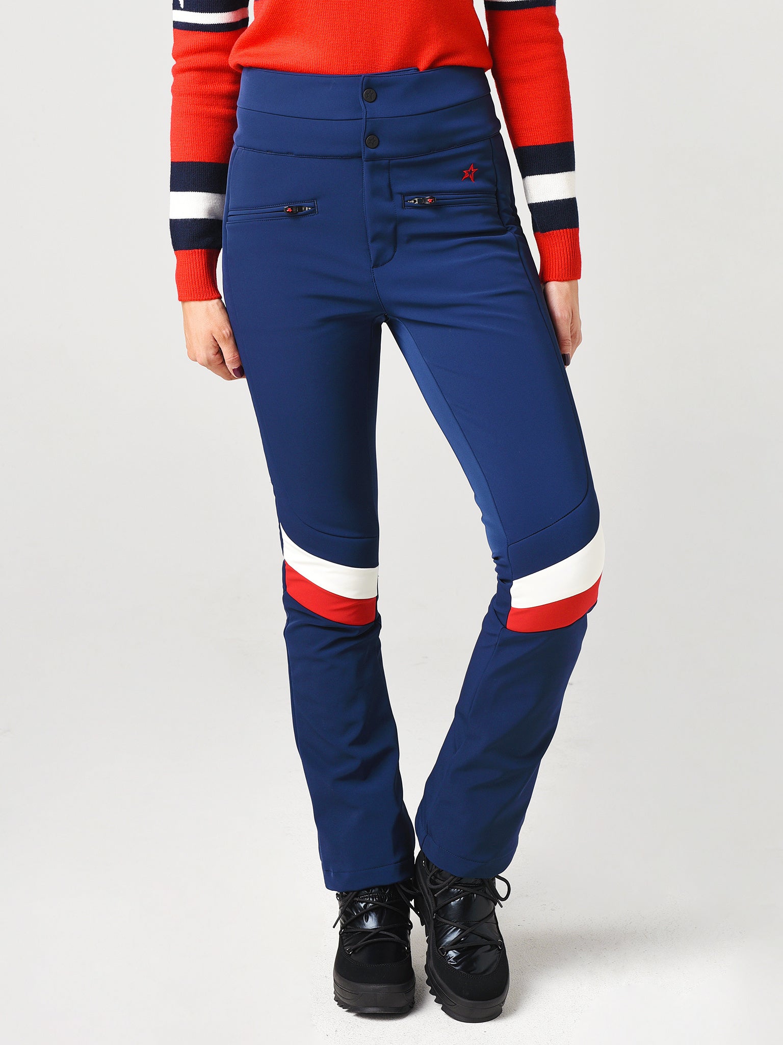 Perfect Moment Women's Aurora Rainbow High Waist Flare Pant - Saint Bernard