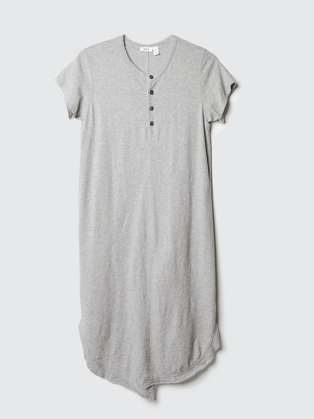 Wilt Women's Short-Sleeve Shifted Henley T-Shirt Dress - Saint Bernard