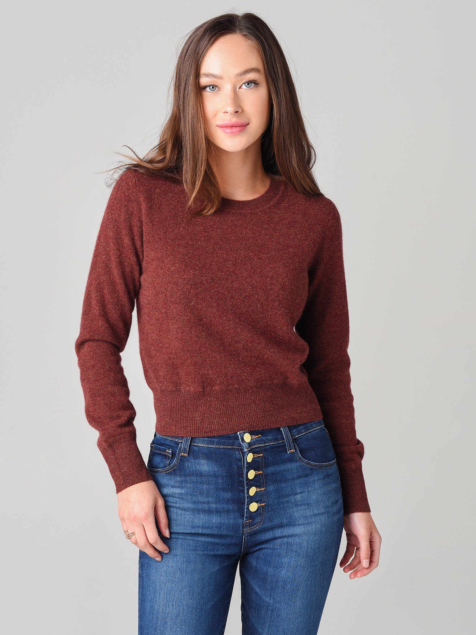 Naadam Women's Cropped Crew Sweater - Saint Bernard