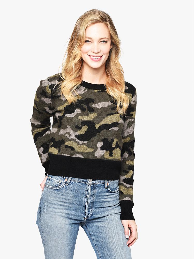 Naadam Cashmere Camo Crewneck - Saint Bernard