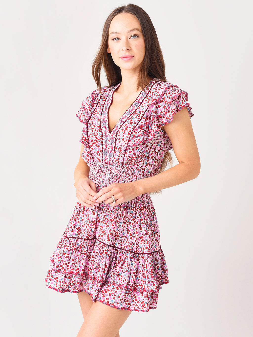 Poupette St Barth Women's Camila Ruffled Mini Dress - Saint Bernard