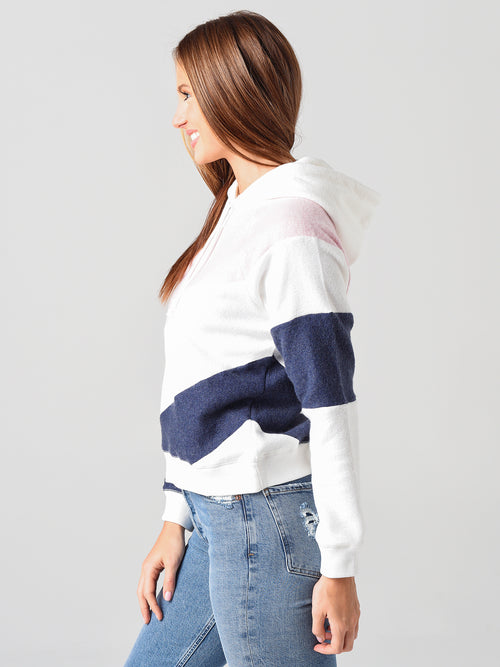 Faherty Brand Women's Ripple Color-Blocked Fleece Hoodie