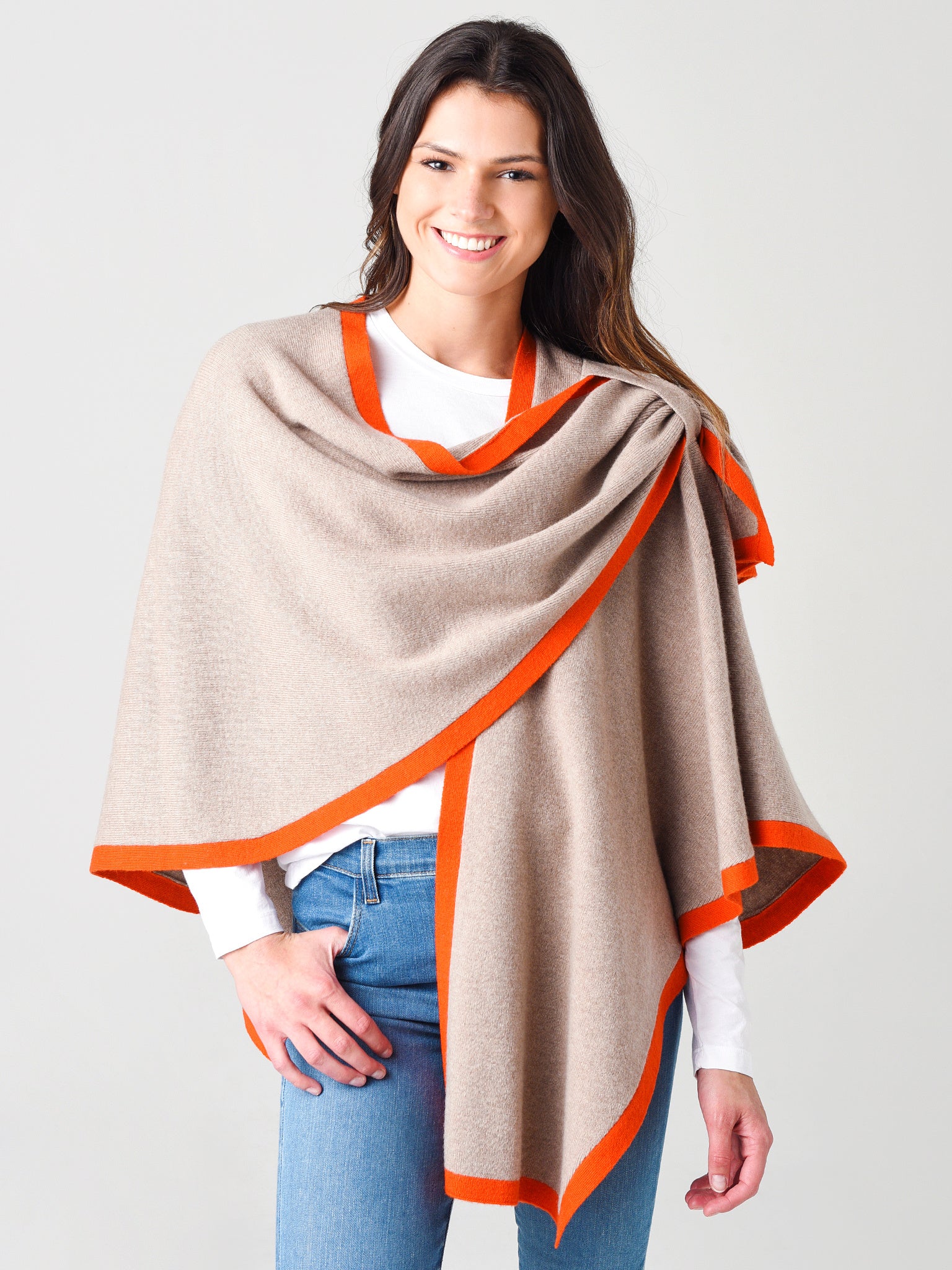 Mitchie's Matchings Women's Knitted Wrap With Pull Through - Saint Bernard