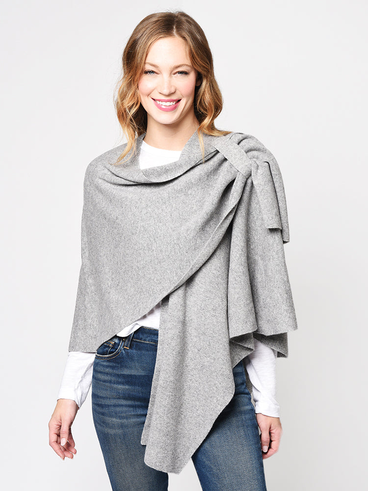 Mitchie`s Matchings Women`s Knitted Wrap With Fox Poms - Saint Bernard