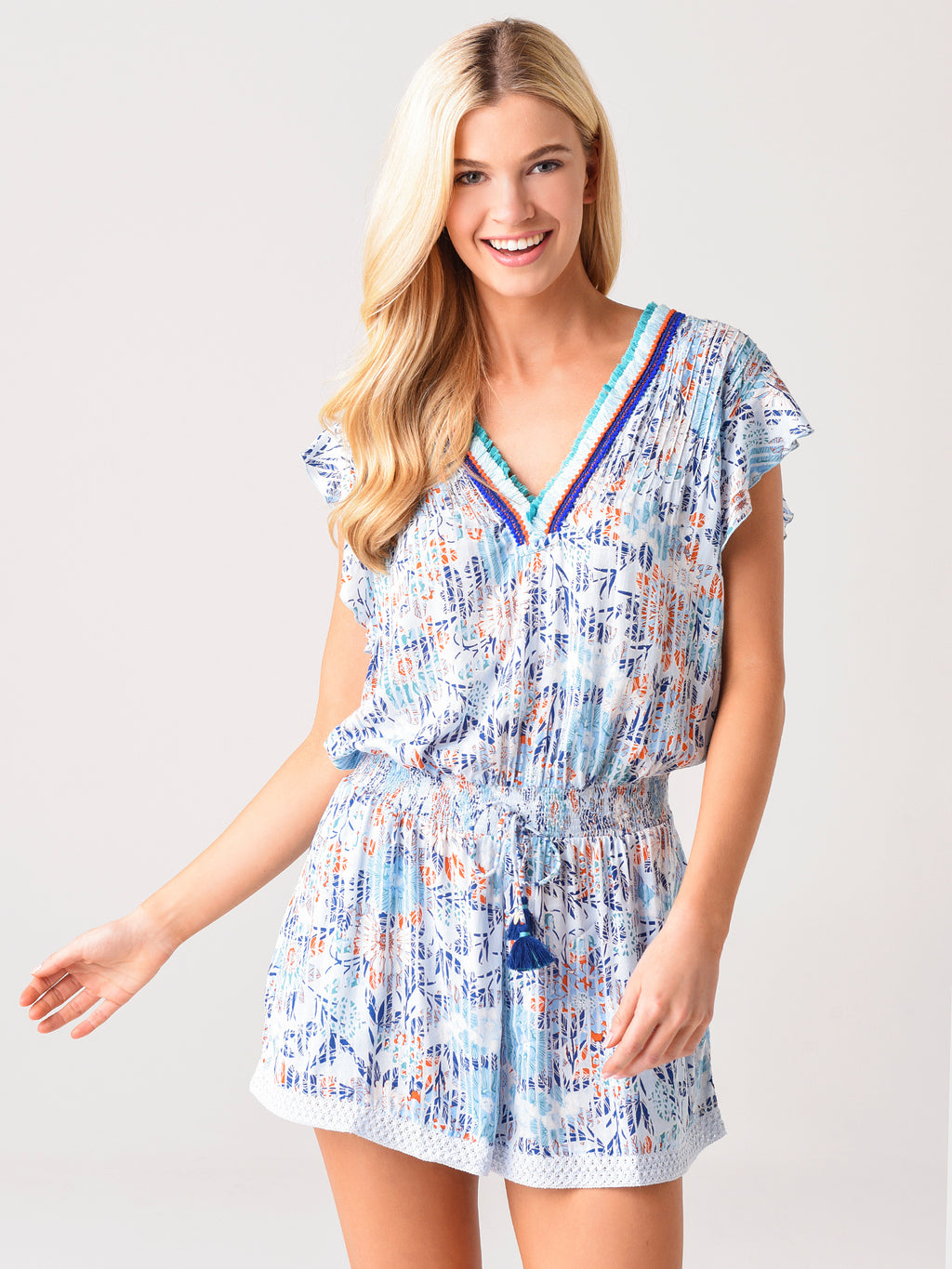 Poupette St Barth Women's Sasha Pleated Short Jumpsuit - Saint Bernard