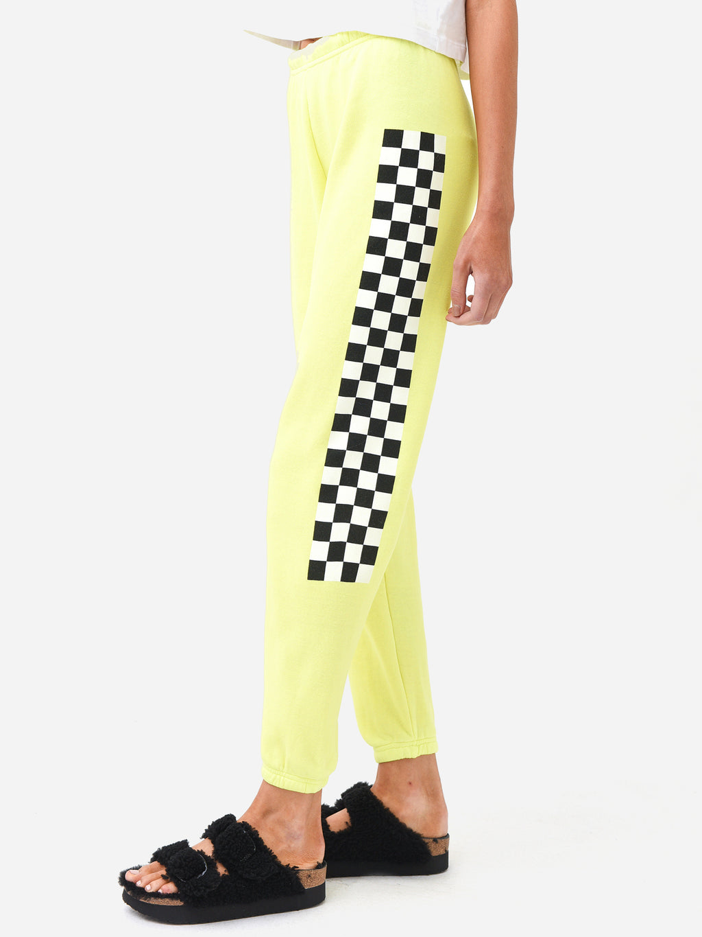 Aviator Nation Women's Check Leg Sweatpant - Saint Bernard