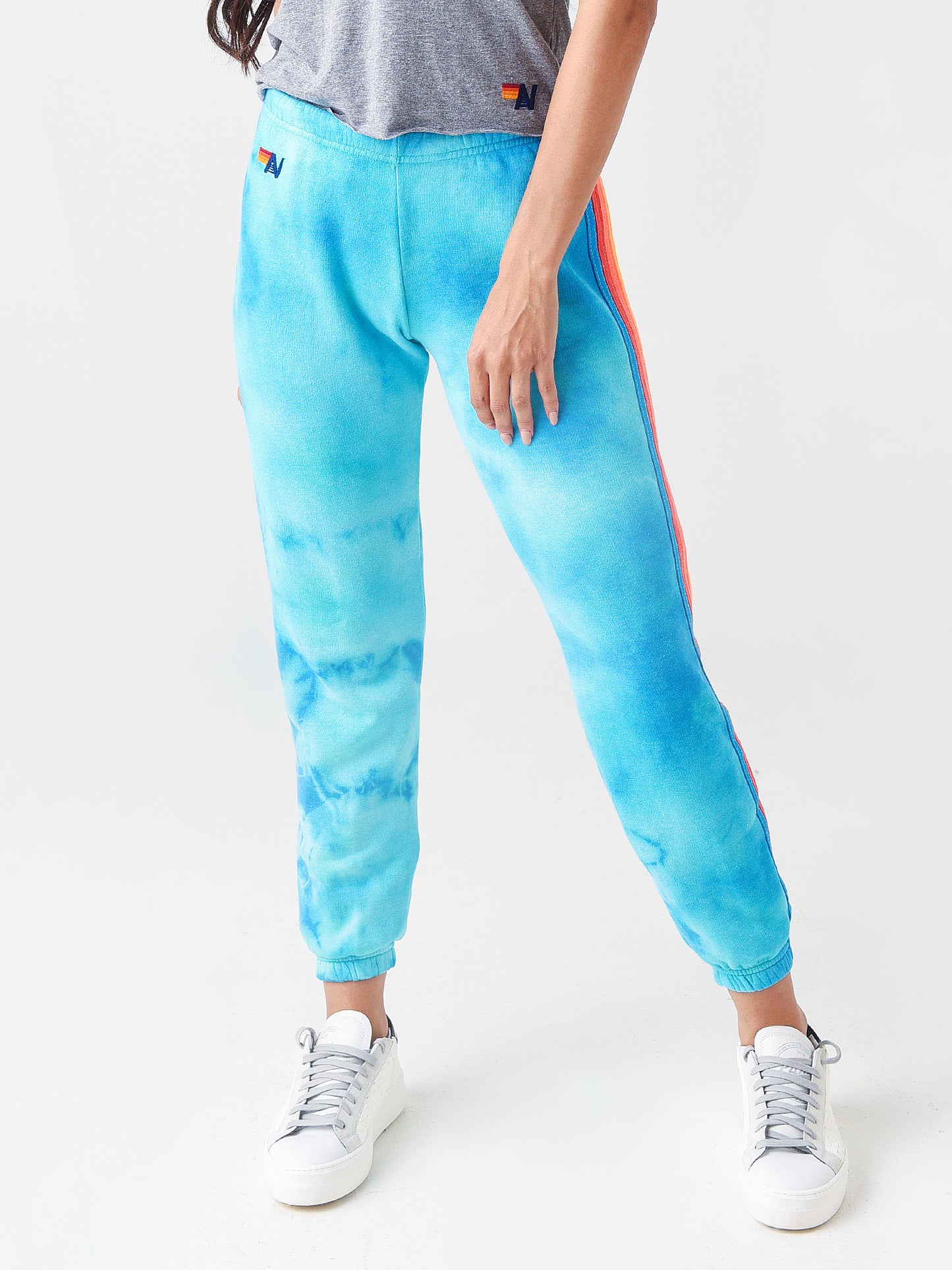 Aviator Nation Women's Hand Dyed 5 Stripe Sweatpant - Saint Bernard