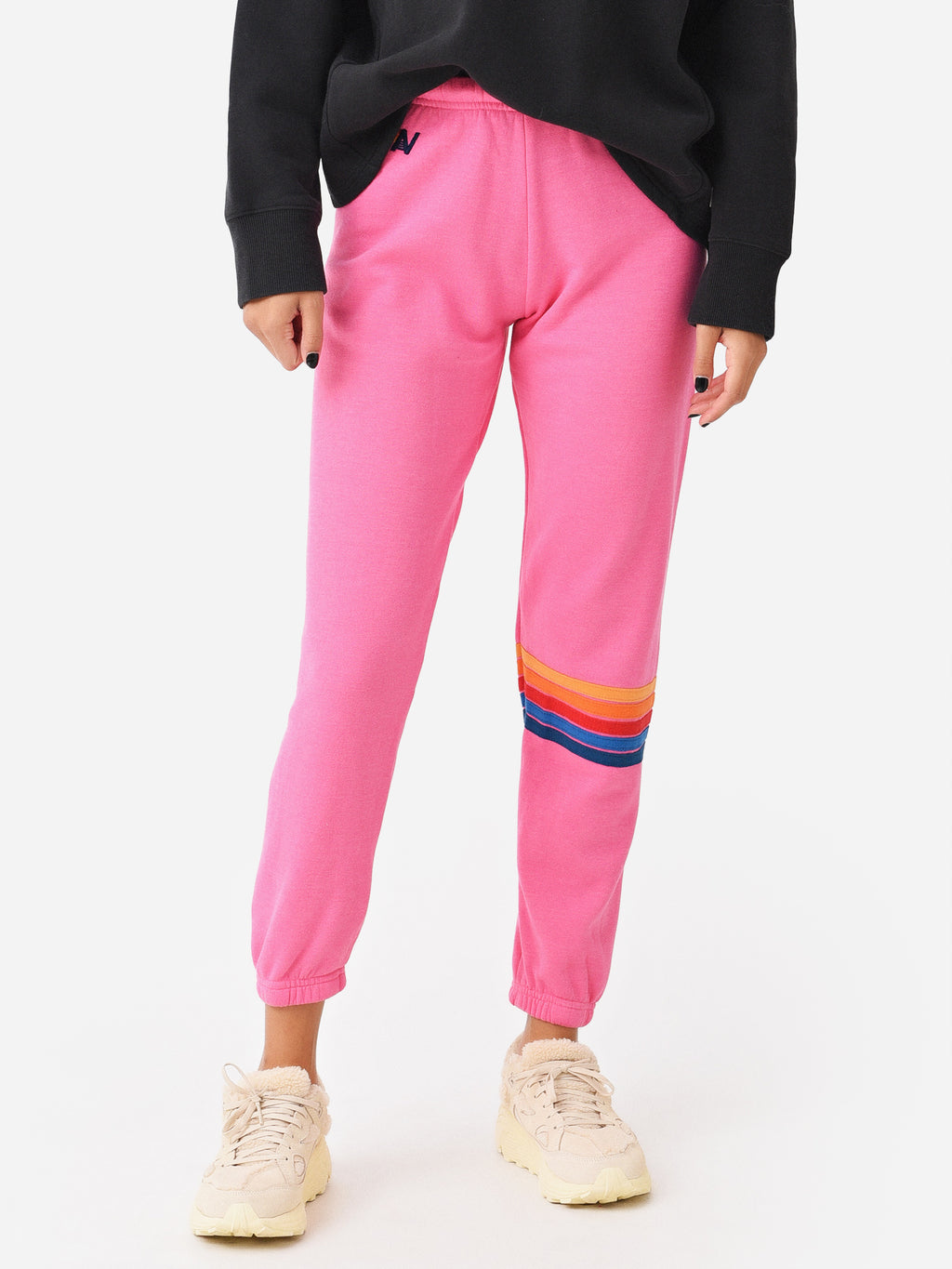 Aviator Nation Women's Rainbow Stitch Sweatpant - Saint Bernard
