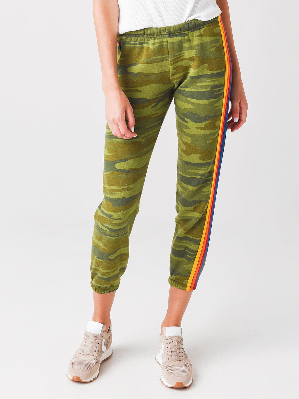 Aviator Nation Women's 5-Stripe Camo Sweatpant - Saint Bernard