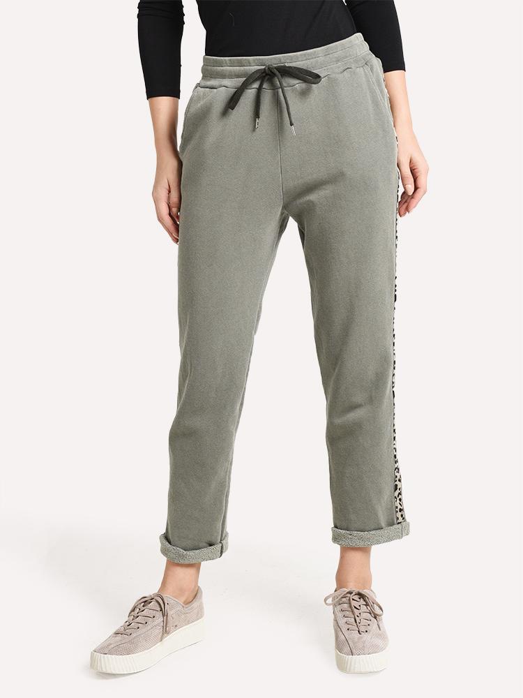 Sundry Leopard Trim Trouser Sweatpant - Saint Bernard