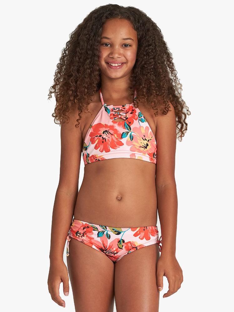 Billabong Girls’ Beach Bliss High Neck Two Piece Swimsuit - Saint Bernard