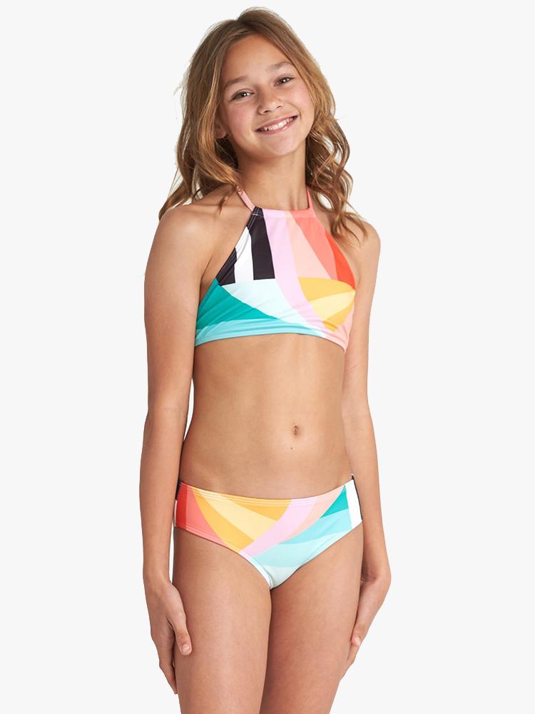 Billabong Girls’ Easy On Me High Neck Two Piece Swimsuit - Saint Bernard