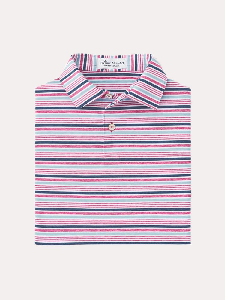 Peter Millar Boys' Agora Stripe Stretch Jersey Polo - Saint Bernard
