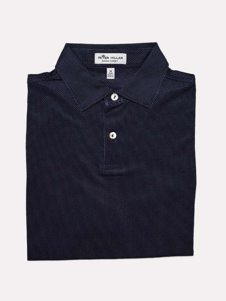 Peter Millar Boys' Pointed Printed Multi Mini Polka Dot Stretch Polo - Saint Bernard