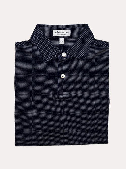 Peter Millar Boys' Pointed Printed Multi Mini Polka Dot Stretch Polo