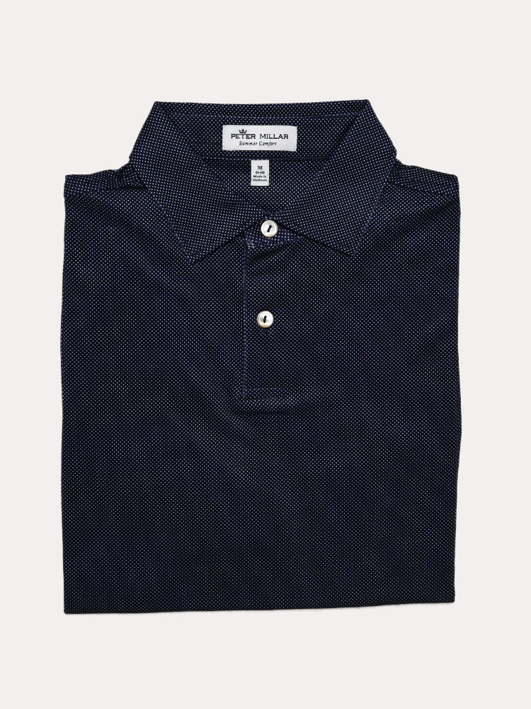 Peter Millar Boys' Pointed Printed Multi Mini Polka Dot Stretch Polo - Saint Bernard