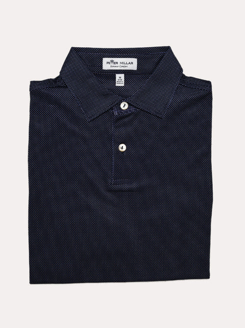Peter Millar Boys' Pointed Printed Multi Mini Polka Dot Stretch Polo
