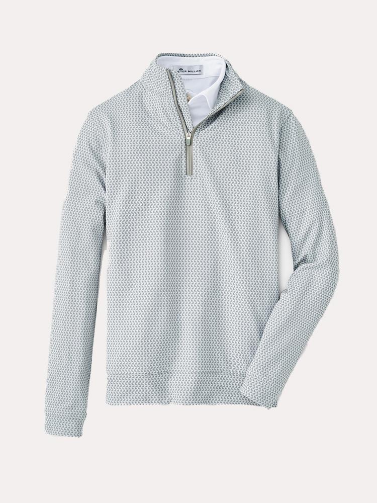 Peter Millar Boys' Perth Printed Birdie Quarter Zip - Saint Bernard