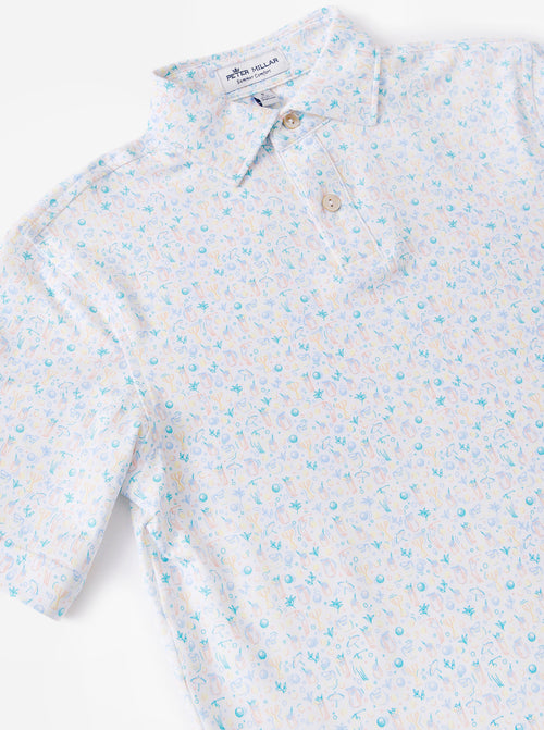 Peter Millar Youth Collection Boys' Half & Half Performance Jersey Polo